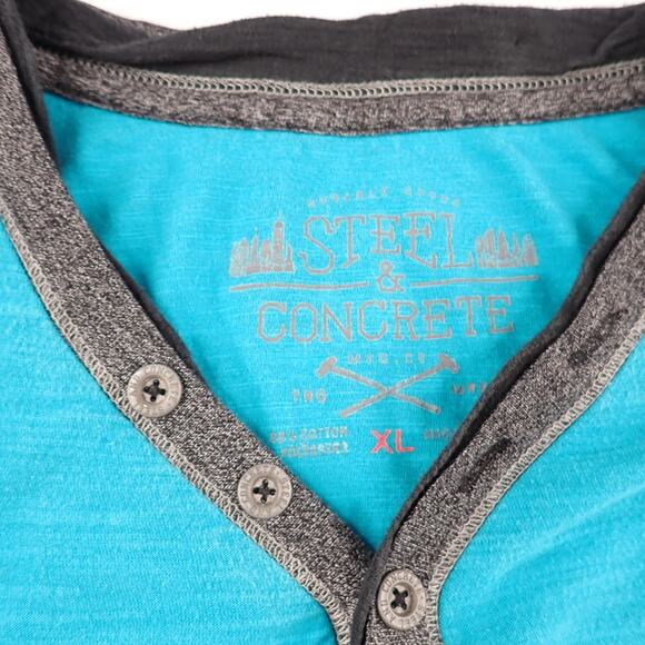 Steel And Concrete T Shirt Green Dark Gray Solid Double Stitch Design XL EUC - Picture 2 of 5